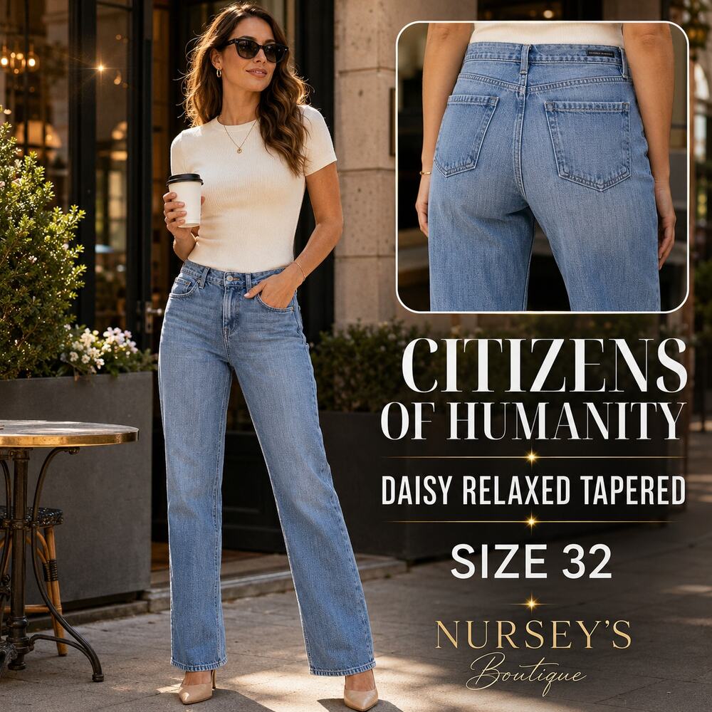 Citizens of Humanity Daisy Relaxed Tapered Jeans Light Wash 100% Cotton